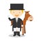 Sports cartoon vector illustrations: Equestrian Dressage