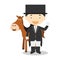 Sports cartoon vector illustrations: Equestrian Dressage (female)
