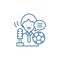 Sports commentator line icon concept. Sports commentator flat  vector symbol, sign, outline illustration.