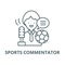 Sports commentator vector line icon, linear concept, outline sign, symbol