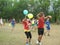 Sports competitions in the children`s summer camp.
