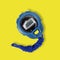 Sports equipment - Blue Stopwatch yellow background