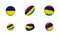 Sports equipment with flag of Mauritius. Sports icon set