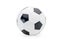 Sports equipment and leisure activity concept with a black and white generic classic leather football or soccer ball