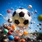 Sports equipment in motion - This could be a shot of a ball or other sporting equipment being thro