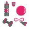 Sports Equipment. Vector. Ball, Bottle, Stopwatch, Jump rope, D