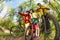 Sports family searching mountain bike\'s ways