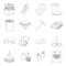 Sports, fashion, transportation and other web icon in outline style.lighting, kitchen, celebration icons in set