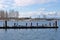 Sports fishermen on pier