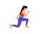 Sports girl in fitness clothes. Dynamic movement. Woman exercise workout in gym fitness logo design.