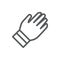 Sports glove line icon with editable stroke - outline symbol of winter protection sportswear.