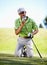 Sports, golf and black man with anger for loss in game, match and competition on golfing course. Recreation, hobby and