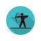 Sports icon of archery. Silhouette of an athlete long shadow icon. Simple glyph, flat vector of arrow icons for ui and ux, website