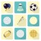 Sports Items Icon Sets, Flat Design