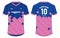 Sports jersey t shirt design concept vector template, Cricket jersey concept with front and back view for RR Rajasthan Royals