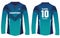 Sports long sleeve t-shirt jersey design vector template fpr cricket and soccer