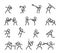 Sports and martial arts line icons