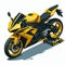 Sports motorbike, illustration in the form of an isometric object presented on a white background 4