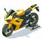 Sports motorbike, illustration in the form of an isometric object presented on a white background 5