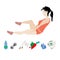 Sports in nature. Fitness or workout. Icons on a sports theme.  illustration