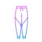 Sports pants outline icon. Homewear and sleepwear. Purple gradient symbol. Isolated vector illustration