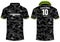 Sports polo collar t-shirt jersey design in Camouflage pattern vector template, Cricket jersey concept with front and back view