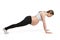 Sports pregnant woman doing stretching exercise