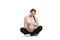 Sports pregnant woman doing stretching exercise