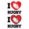 Sports print on the T-shirt. I love Rugby