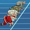 Sports race with Santa Claus military astronaut and prisoner