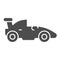 Sports racing car solid icon. Race vehicle automobile symbol, glyph style pictogram on white background. Sport formula