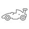 Sports racing car thin line icon. Race vehicle automobile symbol, outline style pictogram on white background. Sport