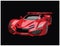 Sports Red Car on black background vector illustration. Sporty car vector icon. Red Racing car Front View.