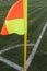 Sports referee flag at the stadium during a game of football