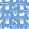 Sports seamless pattern. Weightlifting equipment