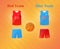 Sports series. Team basketball catoon uniform: shorts and jersey