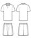 Sports series. Team football uniform: shorts and jersey. Blank template