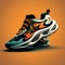 Sports shoe pair design illustration on, AI Generative