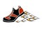 Sports shoes with flames vector illustration