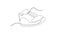 Sports shoes in a line style.Self drawing sketch animation of sneakers . Sneakers on a white background .