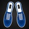 Sports shoes, sneakers realistic blue view from above.