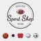 Sports shop insignia and labels for any use