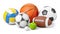 Sports shop logo. Group of balls the team games isolated on white background