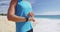 Sports smartwatch - Athlete runner checking cardio on fitness smartwatch running