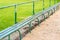 Sports spectator bench at a local oval