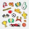 Sports Success Trophy Winner Stickers Set with Medals, Podium and Awards