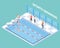 Sports Swimming Isometric Composition