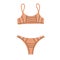 Sports swimsuit-two-piece. Vector Flat Cartoon Illustration. Bathing clothes for swimming in the pool, in the sea