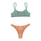 Sports swimsuit-two-piece. Vector Illustration. Bathing clothes