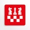 Sports symbols. Chess. Vector icon. Red and white image on a light background with a shadow.